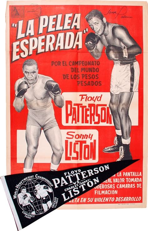 1962 Floyd Patterson vs. Sonny Liston Pennant and Fight Poster (2)