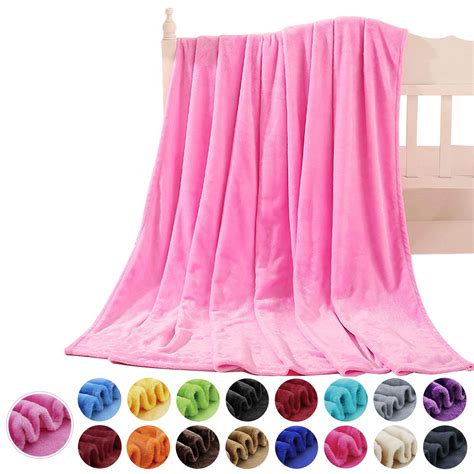 Howarmer Large Pink Fleece Throw Blankets, Throw Size Soft Fuzzy Blanket for Women Men and Kids ...