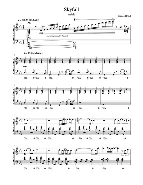 Adele Skyfall Sheet music for Piano (Solo) | Musescore.com