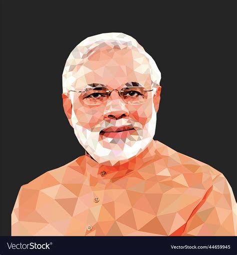 Low poly art of narendra modi Royalty Free Vector Image