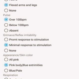 Screenshot 3 of Nursing Calculator showing calculation of Apgar score ...