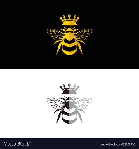 Queen bee flat design logo Royalty Free Vector Image