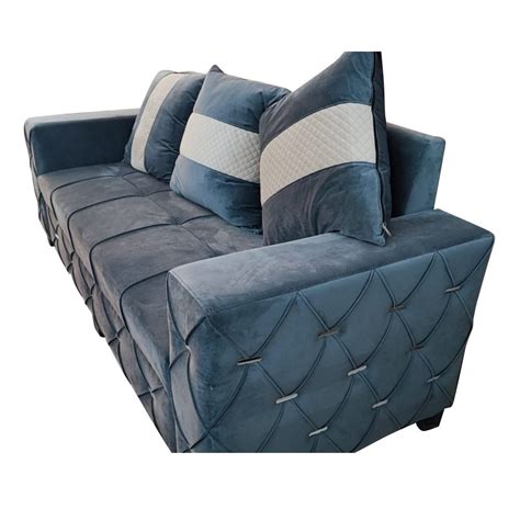 Leather Grey Three Seater Velvet Sofa Set at Rs 15000/set in Moradabad ...