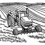 Tractor Plowing A Field Coloring Page · Creative Fabrica sketch template
