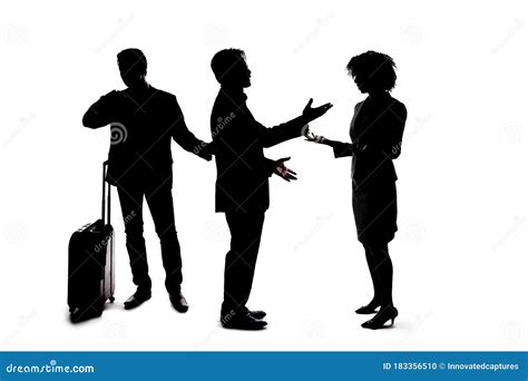 Silhouette of a Group of People Talking in a Crowd Stock Photo - Image of discussion, colleagues ...