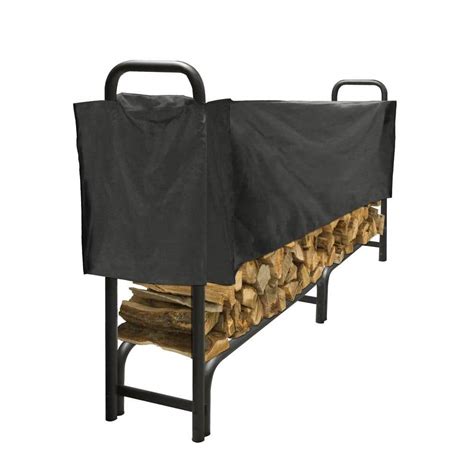 Pleasant Hearth 8 ft. Polyester Half-Length Firewood Rack Cover-LC6-8SC ...