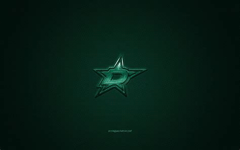 Dallas Stars, American hockey club, NHL, green logo, green carbon fiber background, HD wallpaper ...