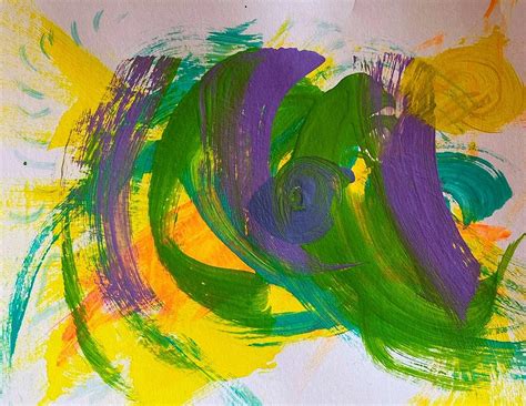 Purple and Green Abstract Art Painting by Elida Crafts - Pixels