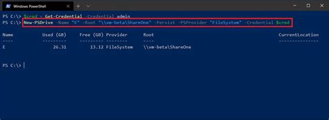 How to map network drive using PowerShell on Windows 10 - Pureinfotech