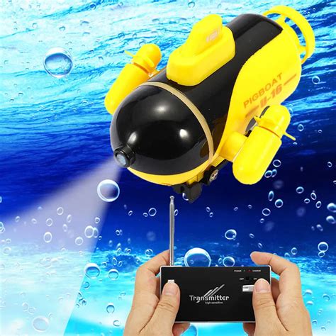 Peardix 4 Channels RC Submarine Ship Submarine Boat Toy Yellow Blue Green Kids Toy Bathing Toy ...