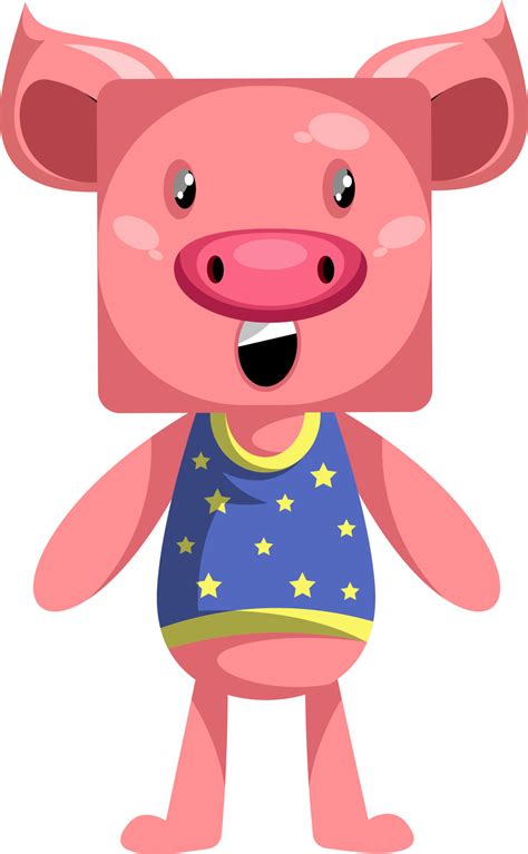 Pig standing still, illustration, vector on white background. 13786151 Vector Art at Vecteezy