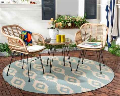 Luisa Coffee Table Set with Natural Rattan and Tempered Glass - Empty Space