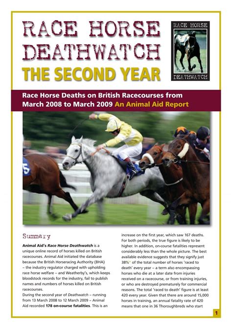 download report (pdf) - Race Horse Death Watch