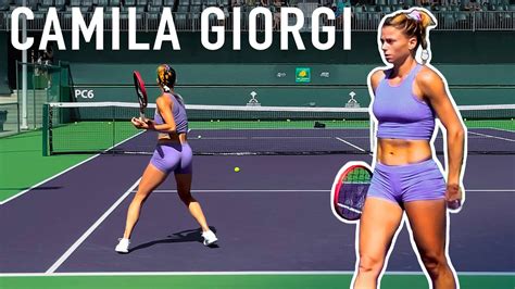 Camila Giorgi - Court Level practice [4k 60fps] - YouTube