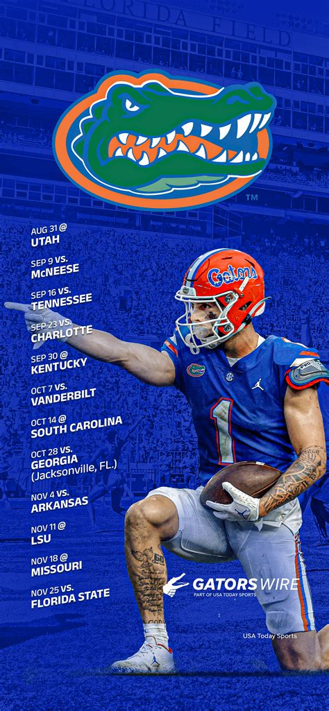 2023 Florida Gators Football Schedule: Downloadable phone Wallpaper