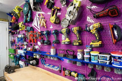 Metal Pegboard for your Garage Workshop - Mother Daughter Projects