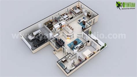 ArtStation - Modern 3D House Floor Plan Design - Dubai