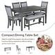 Farmhouse Dining Set with Bench & 4 Upholstered Chairs, Compact Table ...