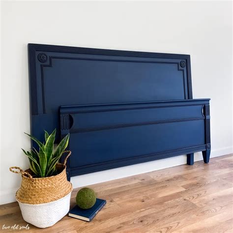 1950s Federal Navy Blue Headboard and Footboard - 2 Pieces | Chairish