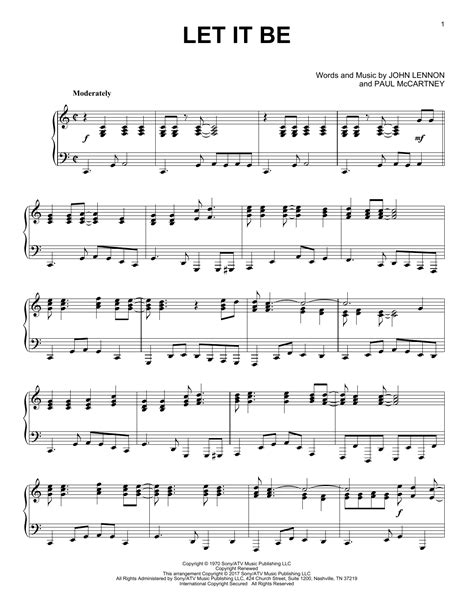 Let It Be Piano Sheet Music Free | Images and Photos finder