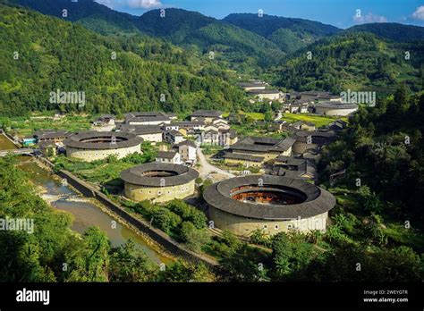 Tulou cluster at Hekeng Village of Shuyang Town, Nanjing County, Fujian Province Stock Photo - Alamy