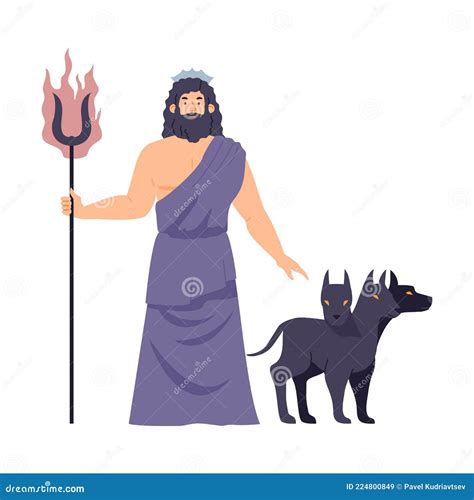 Greek God of Underworld Hades or Roman Pluto, Flat Vector Illustration Isolated. Stock Vector ...