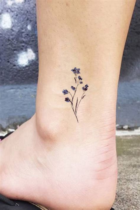 Simple Small Wildflower Ankle Tattoo Ideas for Women - ideas pequeñas del tatuaje del tobillo de ...