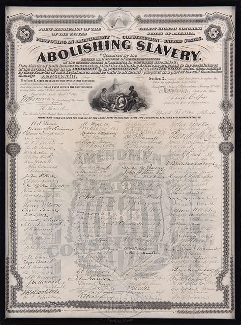 Broadside; Abolition, 13th Amendment Ending Slavery, 22 inch.