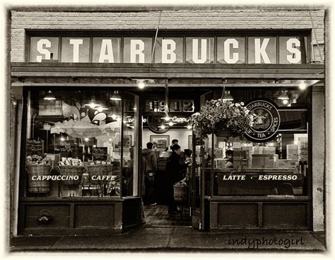 The First Starbucks in Seattle Washington 5x7 Photograph