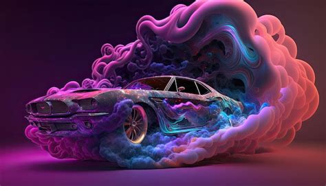 Premium Photo | Wallpaper of mustang car with smoke and galaxy vibe ...