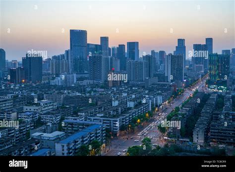 Chengdu city skyline Stock Photo - Alamy