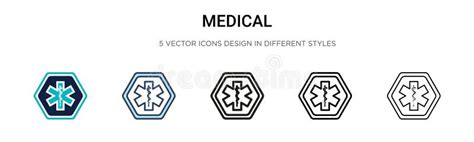 Medical Symbol Icon in Filled, Thin Line, Outline and Stroke Style. Vector Illustration of Two ...