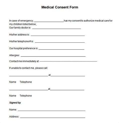 FREE 6+ Sample Medical Consent Forms in PDF