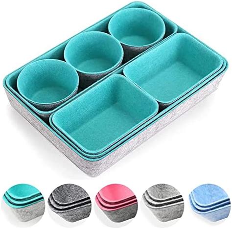 Desk Drawer Organizer Trays, Foldable Felt Drawer Organizers Set ...