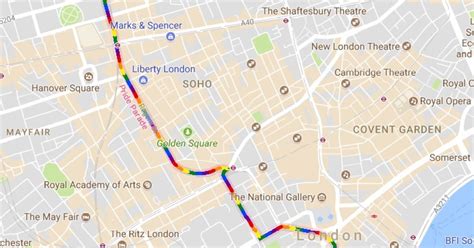 Google Maps marks LGBT Pride in London Parade 2017 with rainbow route ...