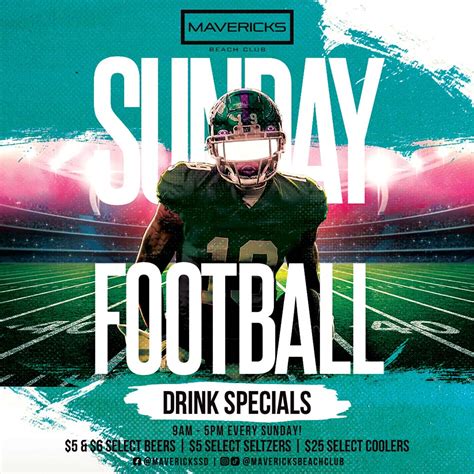 Sunday NFL Football - $4 Bud Products - Join Us All Season For Raffles ...