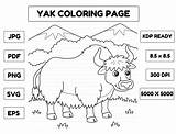 Yak Animal Coloring Page For Kids Graphic By Abbydesign · Creative Fabrica sketch template