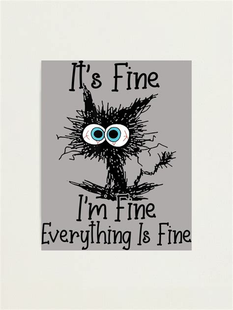 "It's Fine I'm Fine Everything Is Fine Funny cat " Photographic Print for Sale by zacben | Redbubble