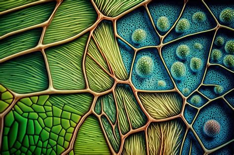 Grass Cells Under the Microscope. Generative AI Stock Illustration - Illustration of molecule ...