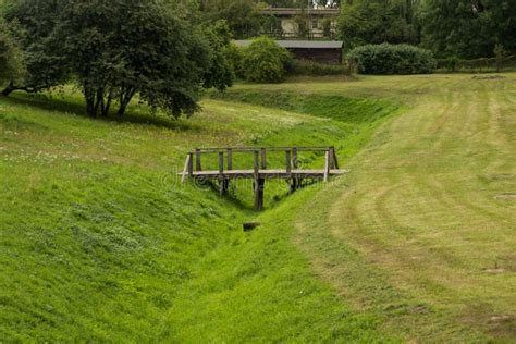 Footbridge Over Drainage Ditch Stock Image - Image of blue, nature: 162983377