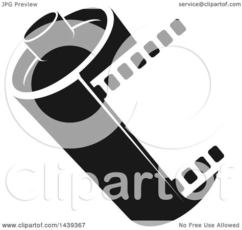 Clipart of a Black and White Film Roll - Royalty Free Vector ...