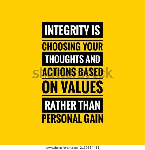 Integrity Quotes On Yellow Background Inspirational Stock Illustration ...