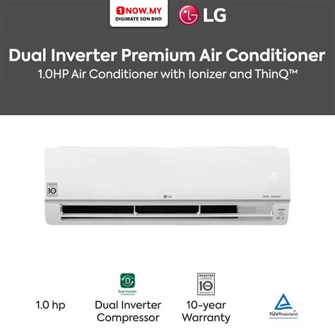 LG 1.0HP Dual Inverter Premium Air Conditioner S3-Q09JA2PA (Ionizer and ...