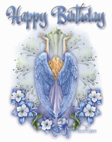 Birthday Angel Wings GIF - Share Love and Hugs