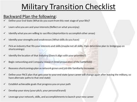 Smooth Transition Checklist