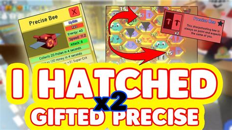 I HATCHED 2 GIFTED PRECISE BEES | Bee Swarm Simulator - YouTube