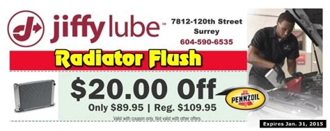 Radiator Flush $20.00 Off at Jiffy Lube - Auto Repair Coupons - Surrey ...