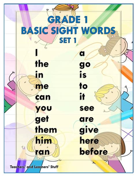 BASIC SIGHT WORDS (Grade 1) Free Download - DepEd Click