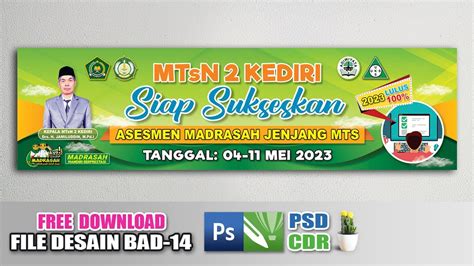 Tutorial Desain #banner #Asesmen Madrasah Tahun 2023 || Free Psd Cdr - YouTube