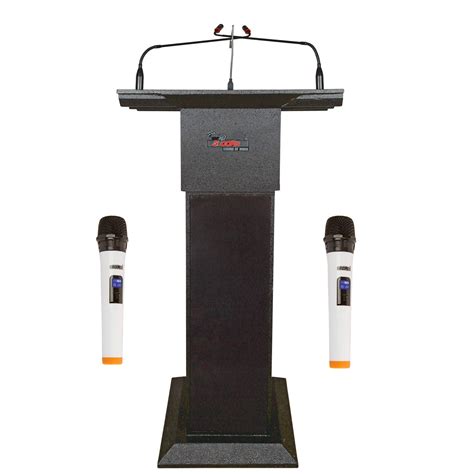 Buy 5 Core Podium Portable Lectern Microphone Stand with Three Inbuilt Speakers, USB, Two ...